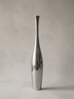 Vase Aluminium Modern Stil 124cm hoch Silber S-Form für Einzelblumen