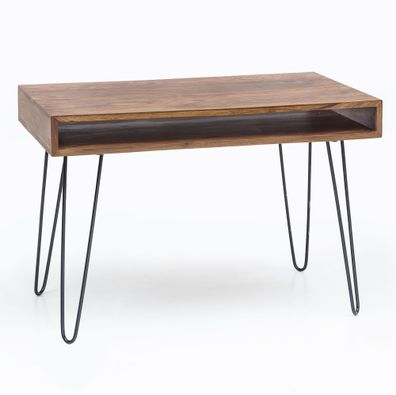 Schreibtisch - Massivholz, 110x60x76cm, braun, Landhausstil, 1 Ablagefach