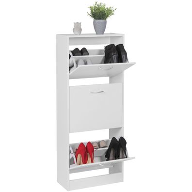 Schuhkipper - Weiß, 125cm breit, 3 Klappfächer, für ca. 18 Paar Schuhe