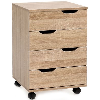 Rollcontainer - Sonoma, 40x60x40cm, 3 Schubladen, Rollen, für Büro