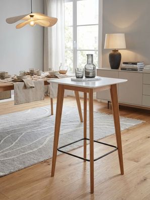 Stehtisch - Weiß, 60x110x60cm, eckig, Holzoptik, skandinavisch