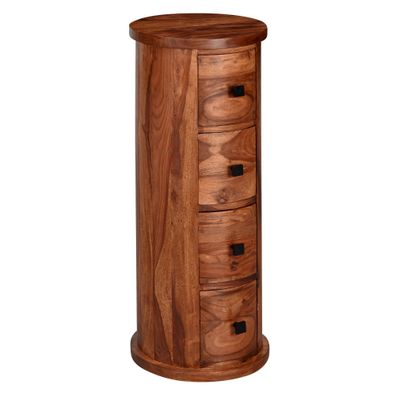 Sideboard - Massivholz, 35x85x35cm, 4 Schubladen, schmal