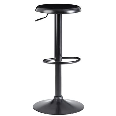 Barhocker - Schwarz, Metall, ohne Lehne, höhenverstellbar 58-79cm, drehbar, 100 kg