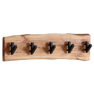 Wandgarderobe Akazie Massivholz Metall Modern 60x17x9cm