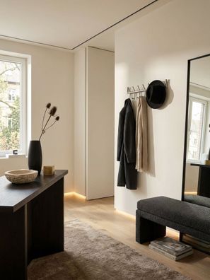 Wandgarderobe Metall Silber Modern 60x19x10cm