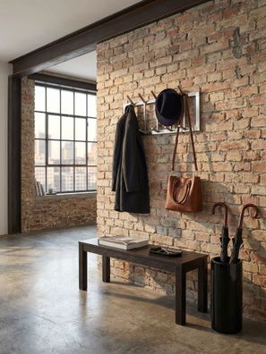 Wandgarderobe Metall Silber Modern 65x30x10cm