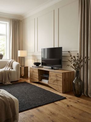 Lowboard Eiche-Dekor Modern Stil 160x50x40cm mit 2 Türen