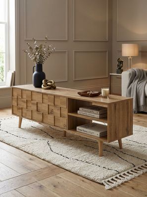 Lowboard Eiche-Dekor Modern Stil 160x51x40cm mit zwei Türen