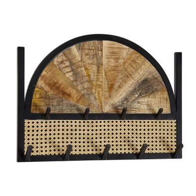 Wandgarderobe Mango Massivholz & Rattan, modern, mit Wiener Geflecht, 53x40x7,5cm
