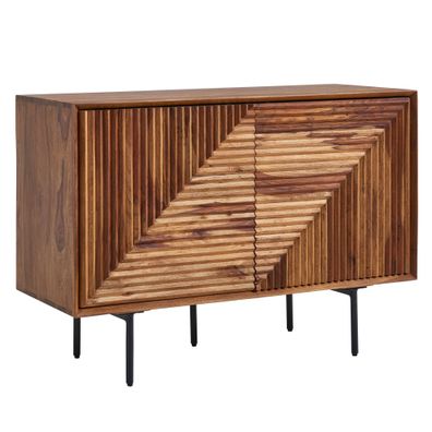 Sideboard - Massivholz/Metall, 100x71x40cm, 2 Türen, modern