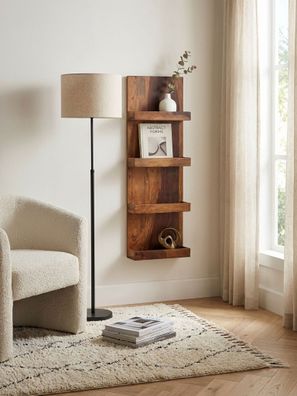 Wandregal Massivholz Modern Stil 30x80x10cm Groß Schwebend