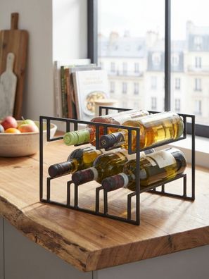 Weinregal Metall Modern Stil für 6 Flaschen tischfähig 29x21x25cm