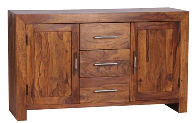 Sideboard - Massivholz, 118cm, 3 Schubladen, 2 Türen, Landhausstil