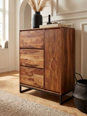 Schuhschrank - Massivholz, 88x120x40cm, geschlossen, mit Ablage