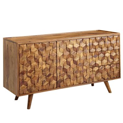 Sideboard - Massivholz, 138x76x45cm, mit Türen und Schubladen, modern