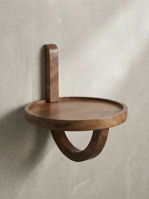 Wandregal Mango Massivholz Modern Stil 30x33x30cm Rund