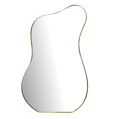 Wandspiegel Asymmetrisch Metall Gold 60x100cm Moderner Rahmen
