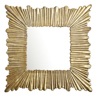 Wandspiegel Quadrat Metall Gold 75x75cm Moderner Rahmen