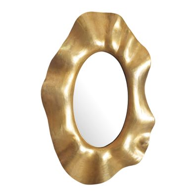 Wandspiegel Asymmetrisch Metall Gold 60x90cm Modern