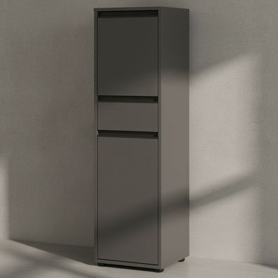 Badschrank Hamburg schmal mit Soft-Close und Matt-Optik, 33x121x34 cm