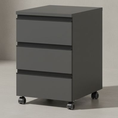 Rollcontainer Stuttgart mit 3 Schubladen, Soft-Close und Rollen, 40x63x50 cm
