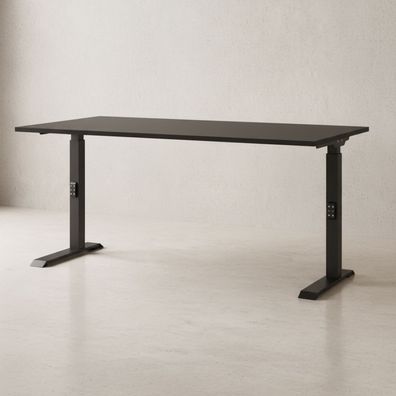 Schreibtisch Stuttgart höhenverstellbar 68-91 cm, C-Fuß, 120-180 cm breit