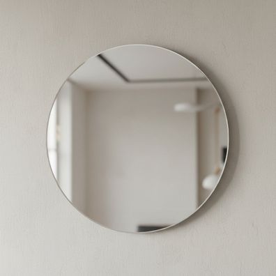 Wandspiegel Rund Ø 60 cm Graphit Rahmenlos, 2 cm Tiefe - Kadima Design