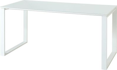 Schreibtisch Muenchen Glasplatte & Kufengestell Weiß - Kadima Design