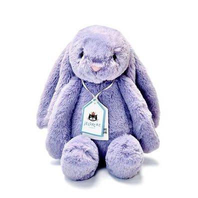 JellyCat Original Bashful Bunny Viola Hase Lila Plüschtier Stofftier Kuscheltier 31cm