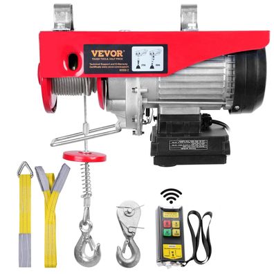 VEVOR Elektrische Seilwinde 250 kg 12 m Hubhöhe 510 W mit Funkfernbedienung