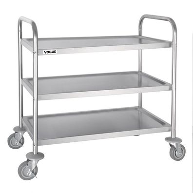 Vogue Servierwagen Edelstahl 3 Böden Medium 855x810x455 mm Rollwagen