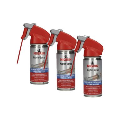 3x NIGRIN Kupfer Spray hochdruckstabiles Trennmittel 100ml Kupferspray