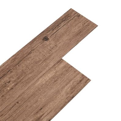 Inmozata PVC Bodenbelag selbstklebend 5,01 mÂ² 36 Fliesen Holzoptik Braun 2 mm