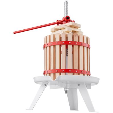 VEVOR Obstpresse 6,4 L Zelkova-Holz Saftpresse Weinpresse mit Filtertéten