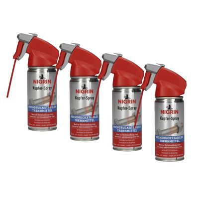 4x NIGRIN Kupfer Spray hochdruckstabiles Trennmittel 100ml Kupferspray