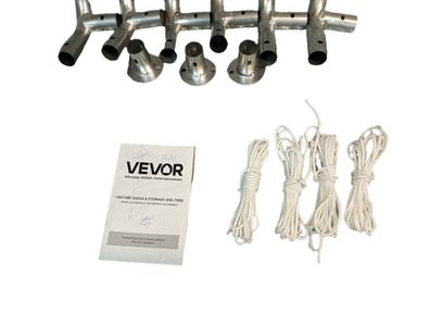 VEVOR Gerätehaus 243,8x243,8x229 cm Garagenzelt PE Geräteschuppen grau