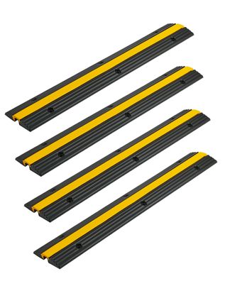 Creworks Kabelbrécke 4 Stéck 1 Kanal Gummi 100x15x3 cm ßberfahrschutz 3 t