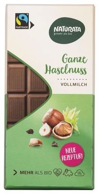 3x Naturata Ganze Haselnuss Schokolade, Vollmilch 100g