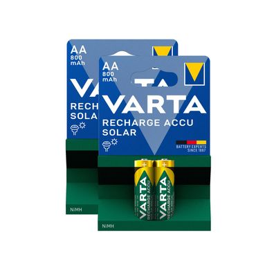 4x Varta Solar 56736 Akku AA Mignon HR6 1,2V NiMH 800mAh