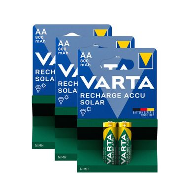 6x Varta Solar 56736 Akku AA Mignon HR6 1,2V NiMH 800mAh