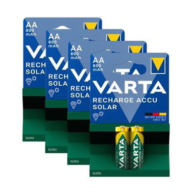 8x Varta Solar 56736 Akku AA Mignon HR6 1,2V NiMH 800mAh