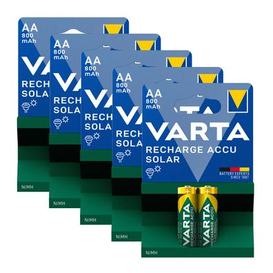 10x Varta Solar 56736 Akku AA Mignon HR6 1,2V NiMH 800mAh