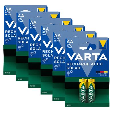 12x Varta Solar 56736 Akku AA Mignon HR6 1,2V NiMH 800mAh