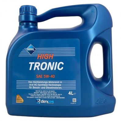 Aral HighTronic 5W-40 4 Liter prod. Anfang 2021