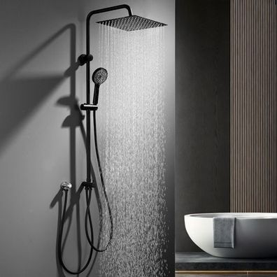 Homelody Duschsystem ohne Armatur, Duschset Duschsäule mit SUS 304 Edelstahl 30cm kop