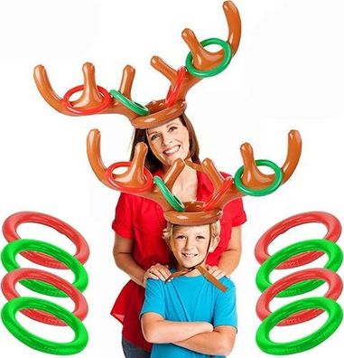 Weihnachten Aufblasbares Ringwurfspiel Rentier Geweih Ring Wurf Spiel Weihnachtsfest