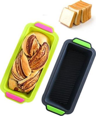 2er Set Brotbackform für 500g Brot – flexible Kastenform mit Antihaftwirkung, umweltb