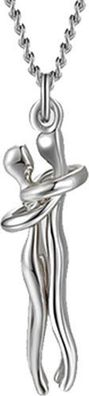 Uni-Halskette mit Umarmungspaar-Anhänger, Tanzpartner-Halskette, Schmuck, Geschenk-Si
