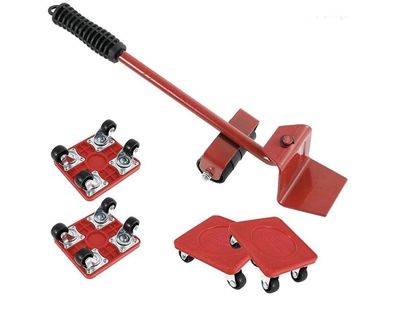 Möbellift Set Rollwagen Max. Traglast 400 kg, Rot Transportrollen Heber