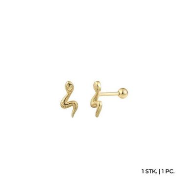 Piercing - Silber goldbeschichtet - Schlange 10mm